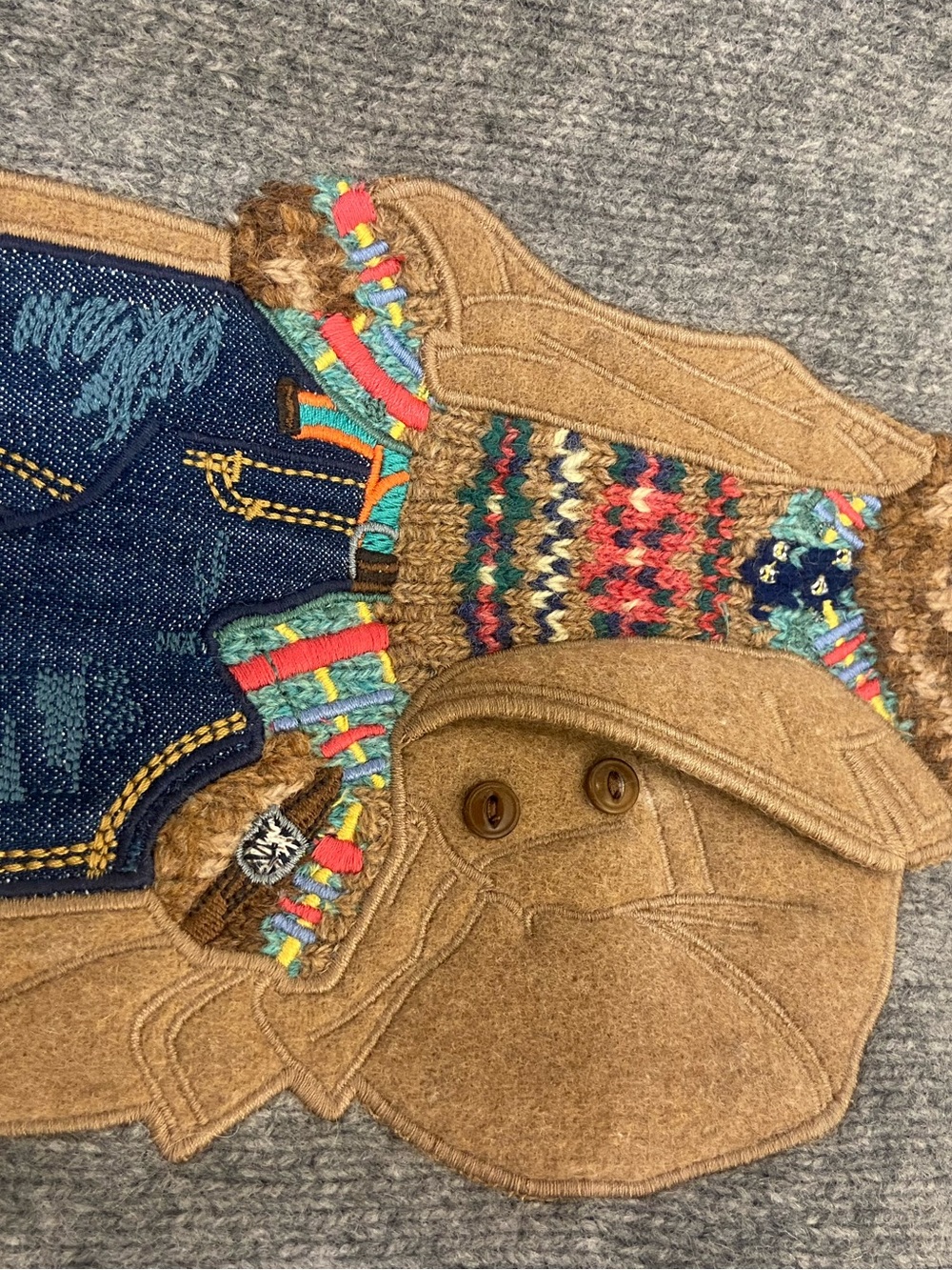 Polo Ralph Lauren Gray Bear Crewneck Sweater - Picture 7 of 8